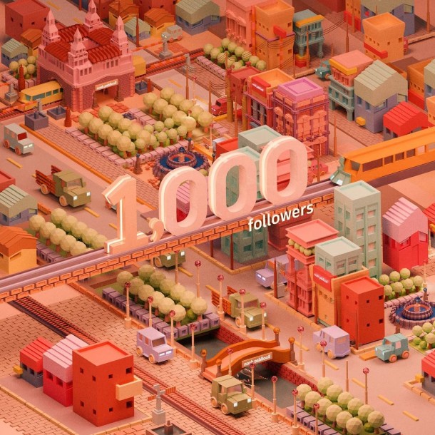 1,000 Followers Illustration