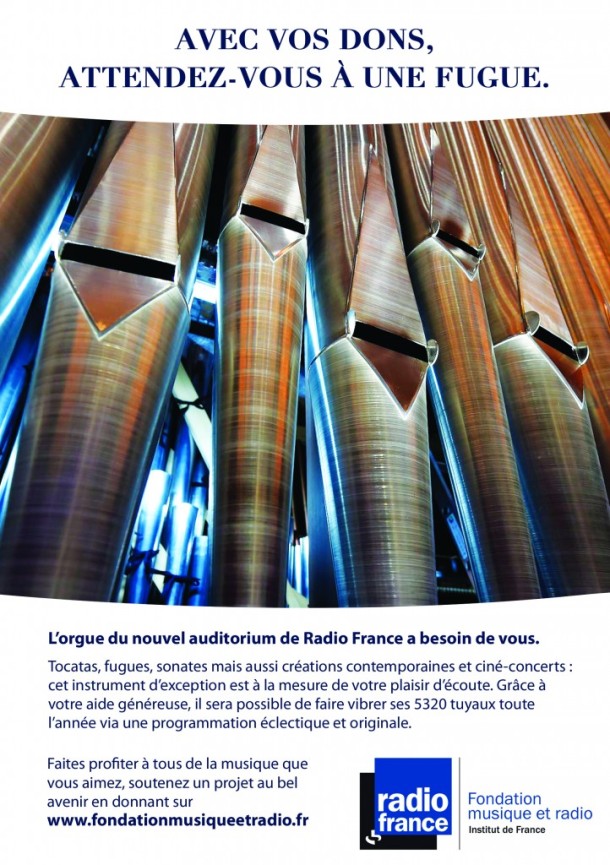 Campagne de financement de l'orgue du nouvel auditorium de Radio France