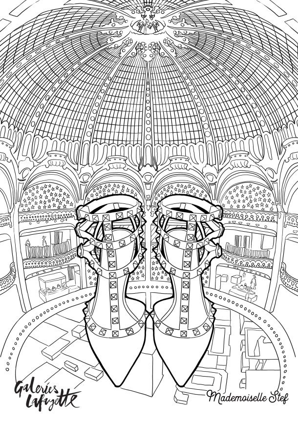 Coloring page for Galeries Lafayette Paris