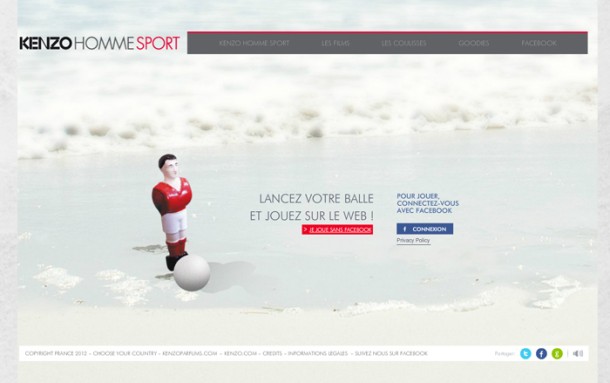 Kenzo Homme Sport website